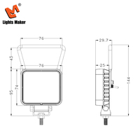 Lámpara LED Cuadrada de 12 Vatios y 3.0 Pulgadas, Resistente, para Conducción, Luz Auxiliar de Emergencia con Asa para SUV, Camioneta, LML-0802SB-12