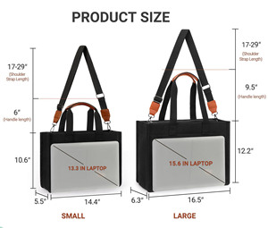 Travel College Office Crossbody Work Laptop <b>Bag</b> Women Canvas <b>Tote</b> <b>Bag</b> with Mutil Pockets - Product Image 2