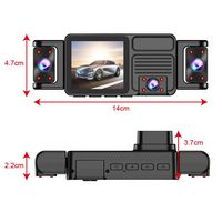Perekam Video Dashcam 5-lensa 5-saluran Model Baru 360 Derajat Ekspor Layar IPS HD 2K Kamera Kotak Hitam Mobil Super Night Vision