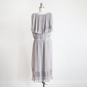 Moda de verano <span class=keywords><strong>O</strong></span> cuello de gasa plisada vestido de las mujeres - Product Image 5