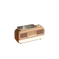 2026 Hadiah Natal Terbaik Desain Klasik Speaker BT 6 in 1 Pengisi Daya Nirkabel Magnetik Lampu dengan Jam Alarm & Radio FM
