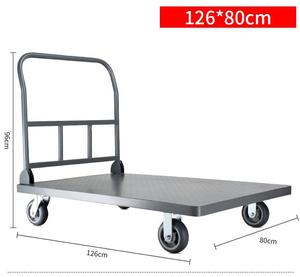 सुपरमार्केट उपयोग के लिए चार पहिया स्टेनलेस स्टील शॉपिंग कार्ट 200 किलोग्राम भार क्षमता औद्योगिक भंडारण ट्रॉली - Product Image 3