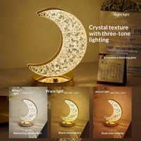Lampe de table en forme de croissant de lune en cristal MSBN, commande tactile, rechargeable, veilleuse, luxe, esthétique haut de gamme, tendance, moderne
