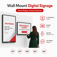 Layar Digital Signage Dinding untuk Penunjuk Arah Pusat Perbelanjaan, Promosi Produk Baru Merek Ritel, 4K UHD