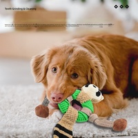 Jouet sonore pour chien en peluche durable, motif renard, à dents sphériques, résistant aux morsures, pour lutter contre l'ennui
