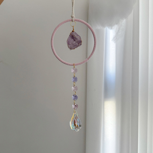 Wholesale High Quality Crystal Suncatcher Hanging pink Heart Decor Amethyst Sun Cacther Bedroom Decor - Product Image 5