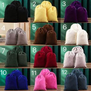 Sac à cordon en velours de luxe personnalisé avec logo, vente chaude, pour téléphone, maquillage, articles de toilette, sac de rangement sérigraphié - Product Image 3