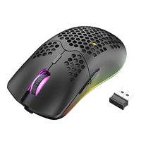 Souris de jeu sans fil légère Xunfox XYH80, rechargeable, éclairage RVB, ergonomique, optique, en nid d'abeille, pour ordinateur