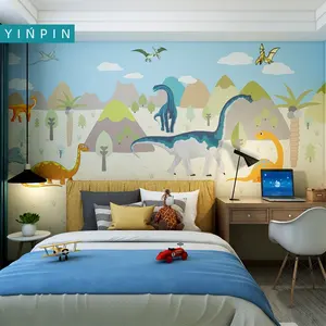 定制3d恐龙壁纸儿童卧室儿童房子装饰