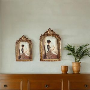 Retro European Golden <b>Arched</b> Resin Eco-Friendly Photo <b>Frame</b> with HD Glass for Table Top Display and Wall Hanging Home Decor - Product Image 3