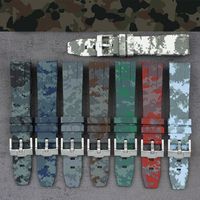 Bracelet de montre multi-couleurs en caoutchouc de sport durable et élégant Bracelets de montre en silicone 20MM Camouflage Camo Diver Watch Bracelet