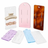 Présentoir personnalisé en acrylique pour pinces à cheveux, carte d'emballage transparente pour accessoires, carte à bijoux avec fente et impression de logo