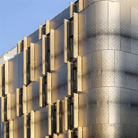 Panneau mural perforé en aluminium découpé au laser, design de façade moderne, décoration extérieure, mur-rideau en aluminium