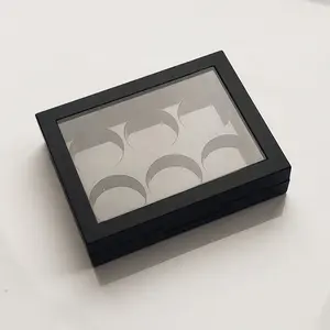 方形6孔空眼影调色板带透明窗塑料眼影容器化妆品包装