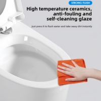 WC intelligent en céramique avec capteur de chasse sans contact, bidet électrique automatique, drainage en S, télécommande et siège chauffant