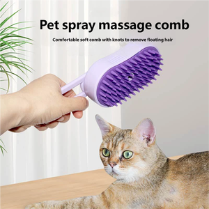 Spazzola Elettrica Pieghevole per Rimozione Peli di Cani e Gatti, Pettine Spray a Vapore, Spazzola di Bellezza Universale per Massaggio - Product Image 3