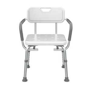 Shower <b>Chair</b> With Armrests Aluminum Alloy 40cm Seat Width Adjustable Height For Bathroom Toilet Use - Product Image 2