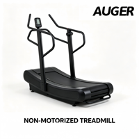Caminadora Manual Curva Comercial con Resistencia Magnética, Manijas de Empuje y Pantalla LED para Entrenamiento HIIT en Gimnasio
