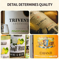 Etiquetas de Papel Autoadhesivas Personalizadas, Ecológicas e Impermeables para Botellas de Vino, con Código de Barras, Diseño de Logotipo Personalizado y Corte a Troquel para Empaquetado