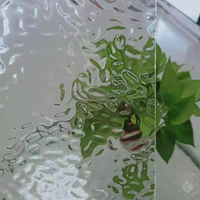 Plaque de verre décorative ultra-transparente, à motif nervuré, texturée et cannelée pour paroi de douche