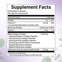 Capsules Super Collagène & Vitamine C Collagène de type I et III Huile d'onagre Placenta de mouton Gelée royale pour la peau, les cheveux, les ongles et les articulations