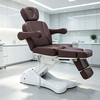 Fauteuil de podologie électrique moderne et réglable à 2 moteurs avec revêtement en cuir PU, table d'examen médical professionnelle à jambes séparées