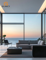 Ventanas de Aluminio Modernas Negras Personalizadas con Certificación CE Energy Star, Resistentes a Huracanes, Vidrio Templado Panorámico, Ideales para Baños y Dormitorios Grandes