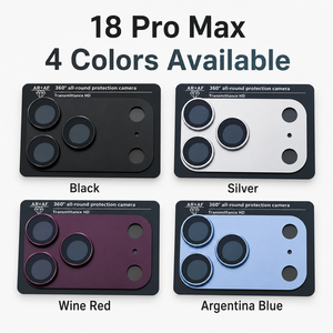 Protection d'objectif d'appareil photo pour iPhone 18 Pro Max, verre trempé 9H, couverture intégrale, anneau de protection, plaque métallique mate, épaisseur 0,33 mm - Product Image 2