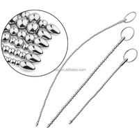SacKnove Bullet Pull Beads Slug Estimulador Pene Plug Varillas de sonido Metal Dilatador masculino Inserciones uretrales para hombres Masturbación