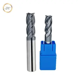 ZY Event promotion HRC60 aluminum three flutes carbide tungsten steel end mill coated polished cnc aluminum milling cutters