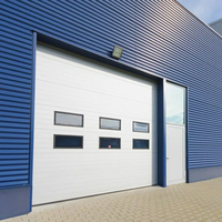 Porte sectionnelle industrielle automatique à levage électrique, résistante au vent, en alliage d'aluminium et acier, certifiée CE pour entrepôt