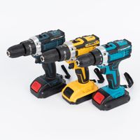 Perceuse électrique multifonctionnelle rechargeable à batterie lithium, vitesse variable en continu, fonction percussion, design pistolet