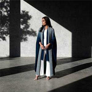 Premium <b>Pleated</b> Print Polyester Abaya Fashion Modest <b>Dress</b> for Muslim Women Wholesale Custom OEM - Product Image 4