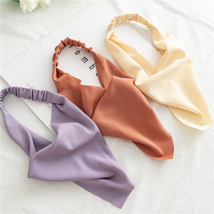 Nouveau bandeau élastique solide pour femmes, <span class=keywords><strong>chouchou</strong></span> Triangle bandana, cravates, foulard, accessoires pour cheveux, Turban, - Product Image 2