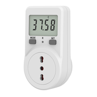 WATTSAVE Moniteur de consommation d'énergie domestique monophasé avec écran LCD, compteur de puissance IP22, 230V 16A, 1 prise, garantie 12 mois, prise CE