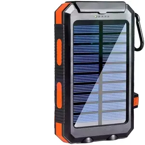 باور بانك قابل للنقل مزود بلوحة شحن تعمل بالطاقة الشمسية باور بانك مزود ببطارية 20000 مللي أمبير في الساعة يعمل بالطاقة الشمسية