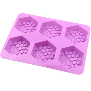 6 Cavity Honeycomb <b>Silicone</b> Cake Mold Hexagon Shape For <b>Baking</b> And Soap Making DIY Home Use Oven Safe - Product Image 5