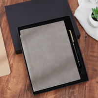 Carnet en cuir nubuck A5 personnalisé avec logo, journal d'affaires, agenda, coffret cadeau personnalisé disponible, toucher doux et confortable
