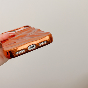 Coque de téléphone portable antichoc en TPU avec électroplaqué de luxe et motif vague d'eau <span class=keywords><strong>orange</strong></span> pour iPhone 17 Pro Max 17 Air 16 15 14 13 12 11 - Product Image 6
