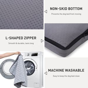 Wasserdichtes rosa samt Weiches flauschiges waschbares großes orthopädisches Hundebett mit abnehmbarem Bezug - Product Image 5