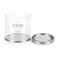 Tube d'emballage cylindrique en PVC transparent pour parfum et soins de la peau, emballage artisanal écologique avec gaufrage