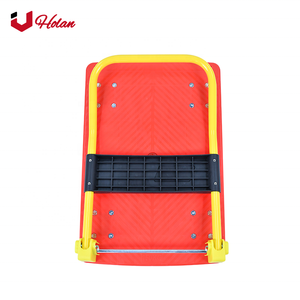 Uholan EX-250 Warehouse Business Cart <strong>Trolley</strong> Foldable Thickening platform <strong>trolley</strong> with 4 4'' elastic rubber wheels - Product Image 3