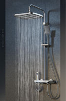 Ensemble de robinet de douche piano extérieur mural chaud et froid système de mélangeur de pluie avec noyau de valve en céramique pour salle de bain