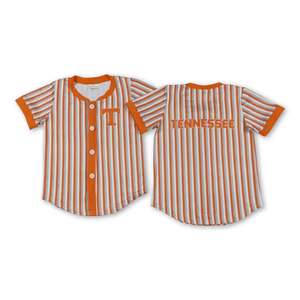 เสื้อเบสบอลลายทางสีส้มเทนเนสซีสำหรับเด็กผู้ชาย แขนสั้น ติดกระดุม เสื้อลำลองสำหรับเด็กผู้ชาย - Product Image 2