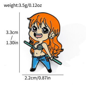 Divertido anime una pieza aleación insignia Zoro Sanji Nami Luffy pines - Product Image 5