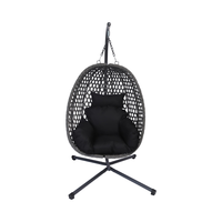 Mobilier d'intérieur et d'extérieur de haute qualité en rotin pour le jardin le salon le balcon le patio la balançoire l'œuf pliant la chaise de loisirs suspendue avec support