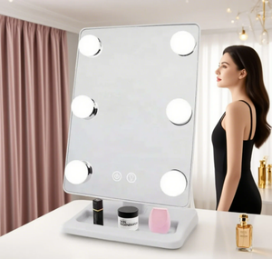 MEJ-escritorio portátil giratorio de 360 grados, 6 bombillas LED, espejo cosmético personalizado - Product Image 4