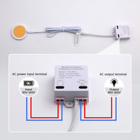 Saklar Sensor Sentuh Kayu 220V Tersembunyi Tanpa Lubang, Sensor Sentuh Desktop Jarak Jauh