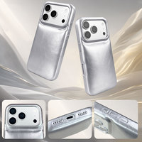 Coques de téléphone portable en cuir PU métallisé froissé vintage personnalisées OEM, antichoc et rembourrées pour iPhone 16 17 18, approvisionnement en gros direct usine
