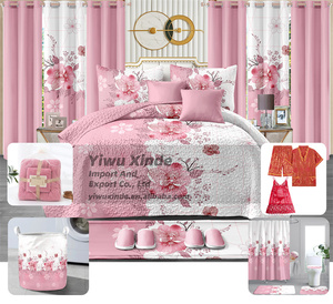 Parure de lit 22 pièces avec rideaux assortis, personnalisable, ensemble de literie 26 pièces, dessus de lit, ensemble de draps avec ensembles de salle de bain - Product Image 4